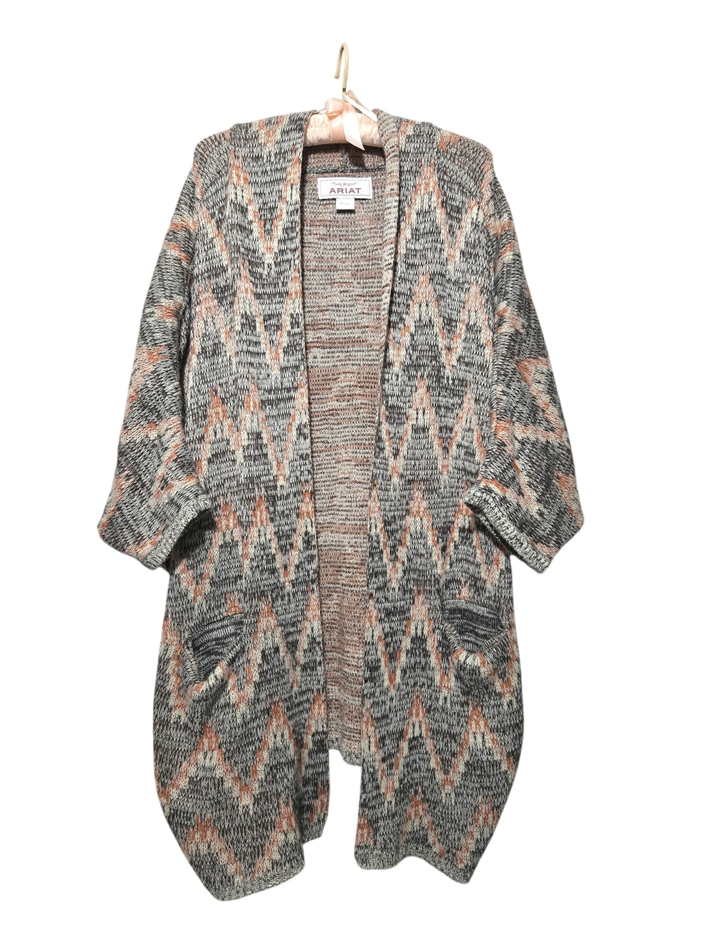 Ariat Southwest Geometric Chevron Chunky Knit Oversized Open FrontCardigan XL